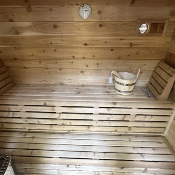 True North Saunas 5 Person Outdoor Cabin Sauna inside