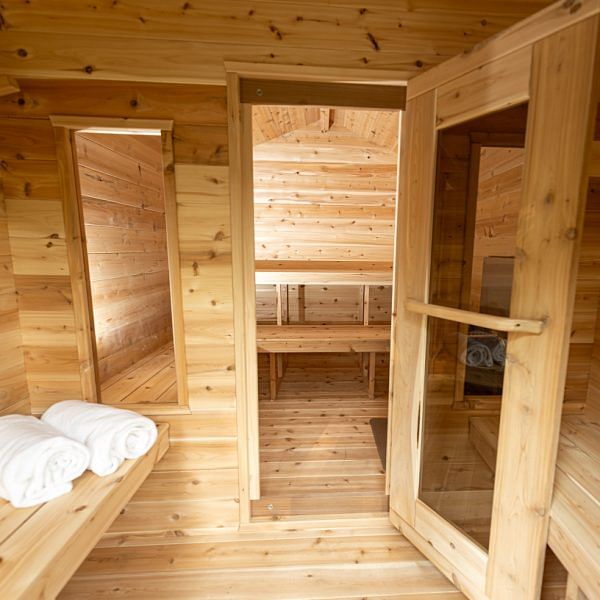 Dundalk CT Georgian Sauna with Changeroom 6 Person CTC88CW inside