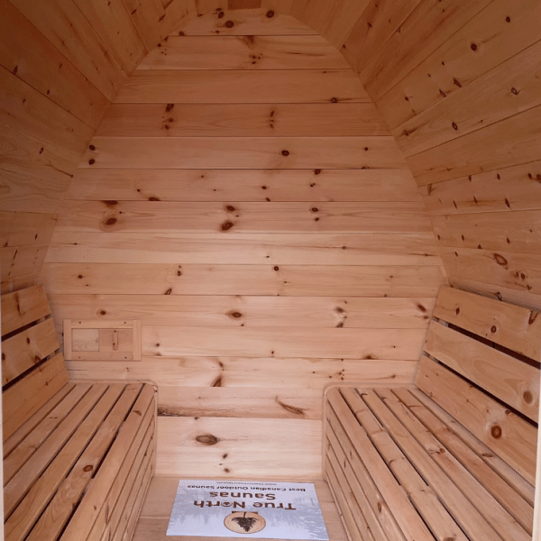 True North Large Outdoor Pod Sauna, 4 to 8 Person inside view