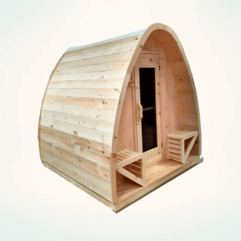 Alternative view of True North Tiny Pod Outdoor Sauna 10’