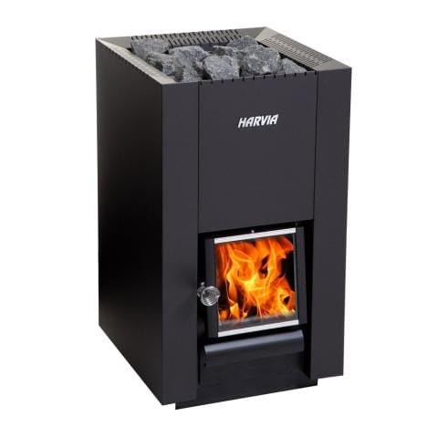Harvia Linear Series 16 Black 17.9kW Wood Sauna Stove WK160C