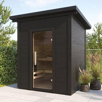 SaunaLife Model G2 4 Person Traditional Outdoor Home Sauna black