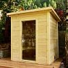 SaunaLife Model G2 4 Person Traditional Outdoor Home Sauna outside view