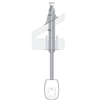 HUUM Thru-Ceiling Chimney Kit Sauna Wood Stove Chimney Set, Thru-Ceiling