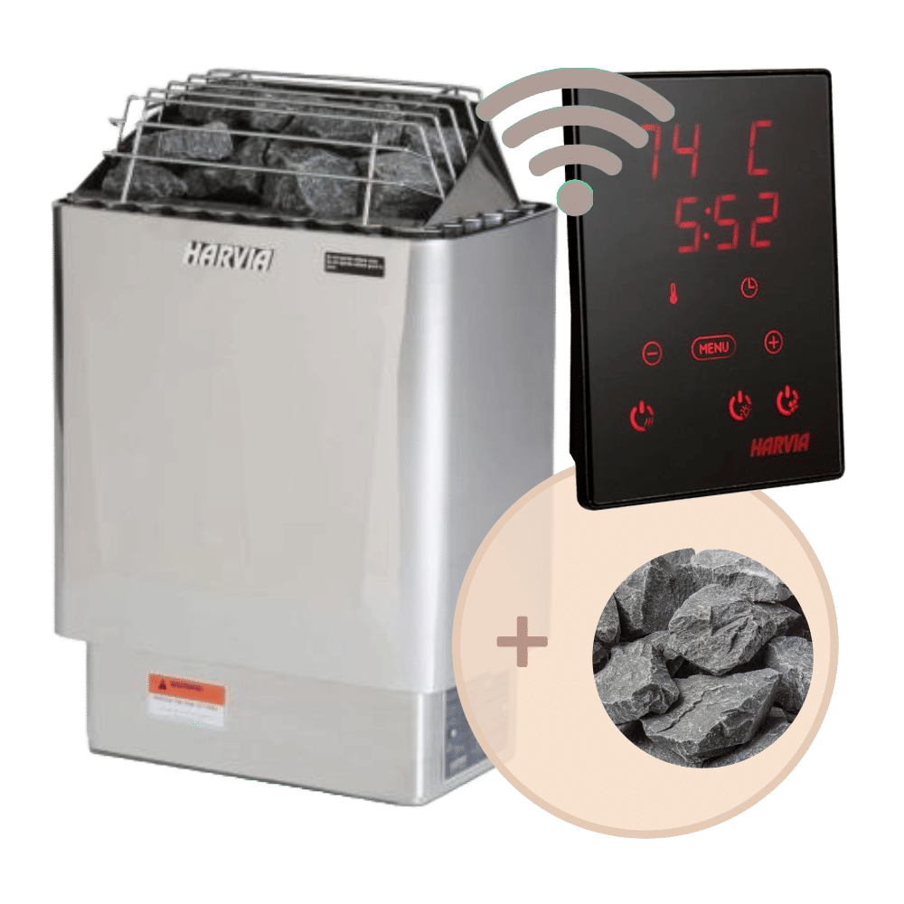 Harvia KIP 8kW Electric Heater Package w Digital Controller and Wifi and Stones