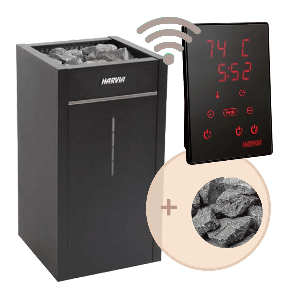 Harvia Virta Combi 8kW Electric Heater Package w Digital Controller and Wifi and Stones (1)