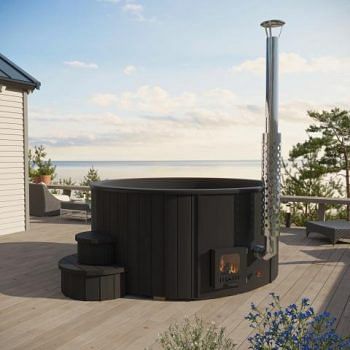 SaunaLife Model S4B Wood-Fired Hot Tub-Black