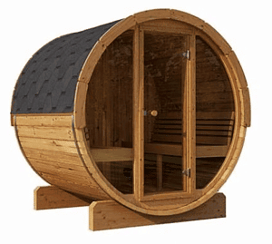 SaunaLife 6 Person 7′ Long Barrel Sauna Glass Front | Ergo Model E8G