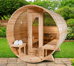 Dundalk Leisurecraft Canadian Timber 4 Person Serenity MP Barrel Sauna | CTC2245MP