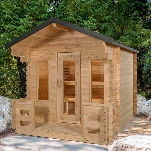 Dundalk CT Georgian Cabin Sauna with Porch – CTC88PW