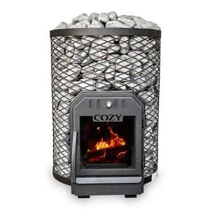 Cozy Heat O Thru-Wall Sauna Stove- Wood Burning Sauna Stove, Up to 18kW