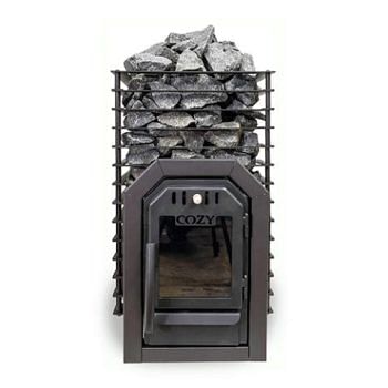 Cozy Heat Quattro Thru-Wall Sauna Stove- Wood Burning Sauna Stove, Up to 18kW