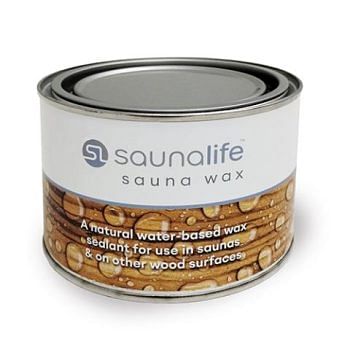 Beautify and protect your sauna's wood with a decorative and protective natural Sauna Wax from SaunaLife for interior wood sauna surfaces.