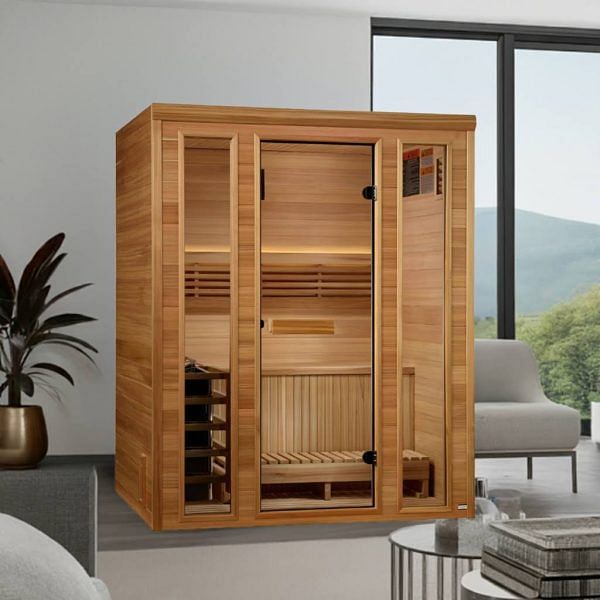 Golden Designs Andermatt Edition 3 Person Traditional Steam Sauna-Clear Cedar