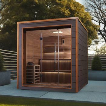 Golden Designs Bergen 6 Person Outdoor-Indoor Traditional Sauna - Canadian Red Cedar Interior