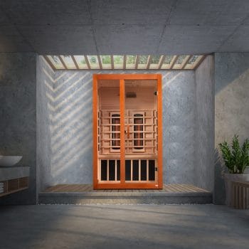 Alternative view of Golden Designs Dynamic "Santiago Full Spectrum" 2-Person Full Spectrum Infrared Sauna