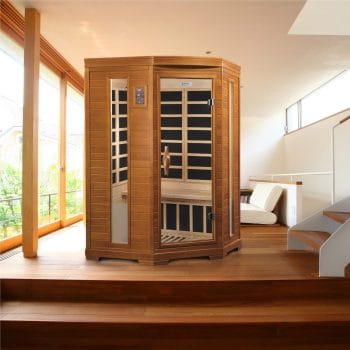 Alternative view of Golden Designs Dynamic "Heming Elite" 2-Person Ultra Low EMF FAR Infrared Sauna  ( Corner Unit)