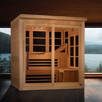 Alternative view of Golden Designs 6 Person Near Zero EMF FAR Infrared Sauna