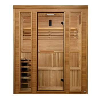 Alternative view of Golden Designs Engelberg Edition 6 Person Traditional Steam Sauna - Clear Cedar