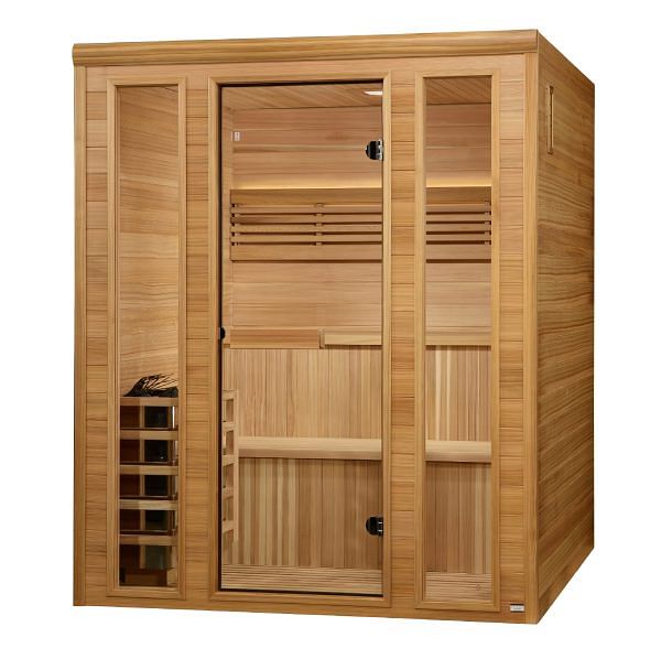 Golden Designs Engelberg Edition 6 Person Traditional Steam Sauna - Clear Cedar - Image 3