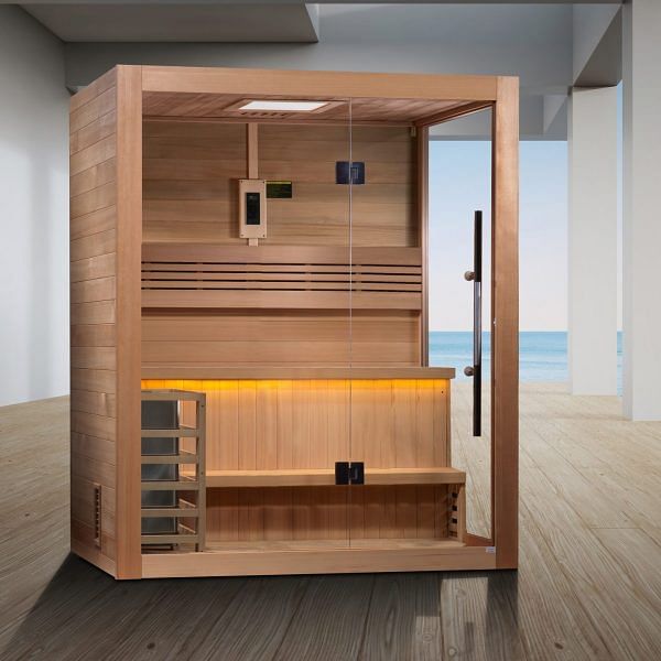 Golden Designs Hanko Edition 2-3 Person Traditional Steam Sauna- Canadian Red Cedar Interior - Image 2