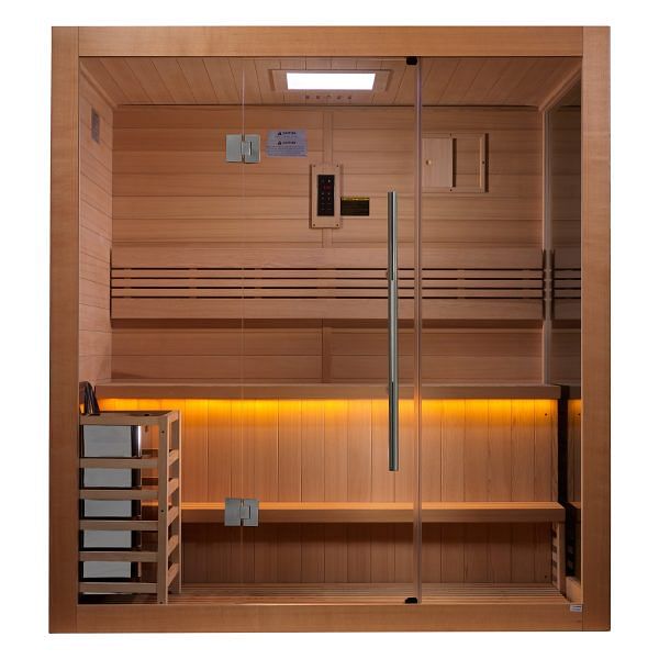 Golden Designs Forssa Edition 3-4 Person Traditional Steam Sauna - Canadian Red Cedar Interior - Image 3