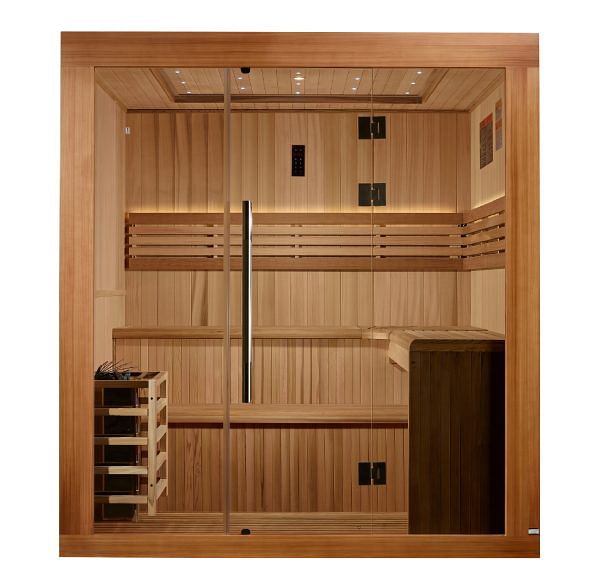 Golden Designs Osla Edition 6 Person Traditional Indoor Sauna - Canadian Red Cedar - Image 2