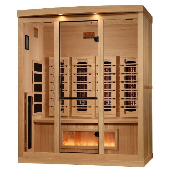 Golden Designs 4-Person Full Spectrum EMF FAR Infrared Sauna with Himalayan Salt Bar - Image 4