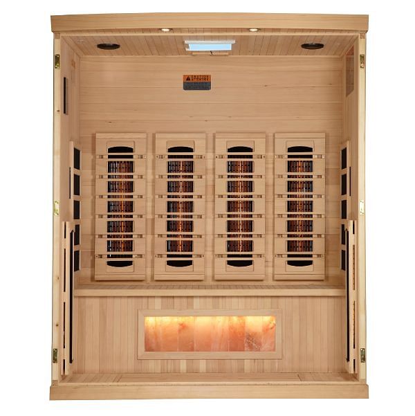 Golden Designs 4-Person Full Spectrum EMF FAR Infrared Sauna with Himalayan Salt Bar - Image 3