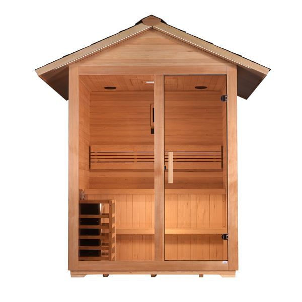 Golden Designs Arlberg 3 Person Traditional Outdoor Sauna - Canadian Hemlock - Image 5