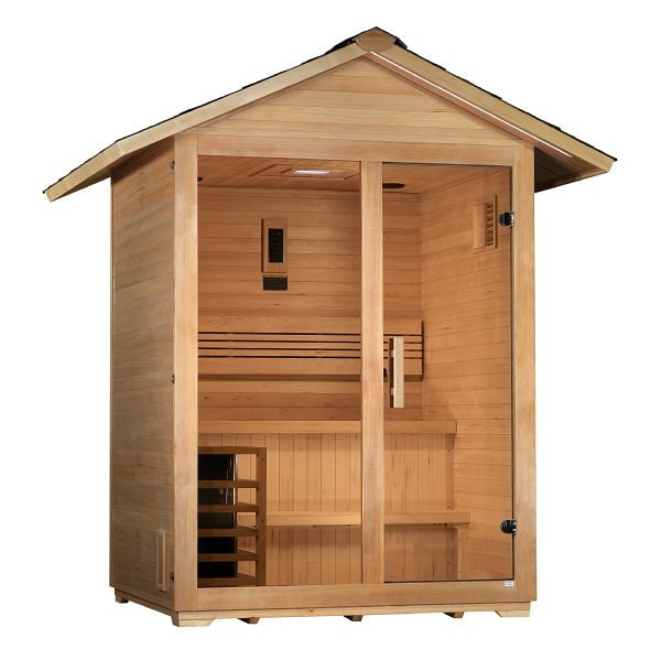 Golden Designs Arlberg 3 Person Traditional Outdoor Sauna - Canadian Hemlock - Image 6