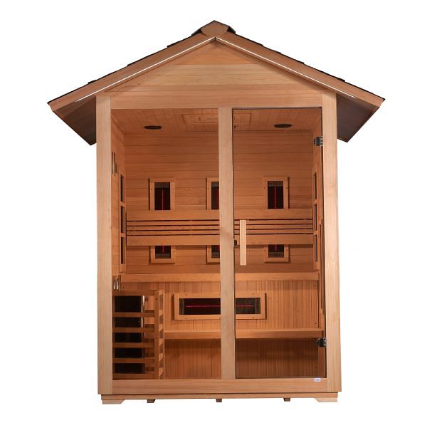 Golden Designs Carinthia 3 Person Hybrid Outdoor Sauna - Canadian Hemlock - Image 4