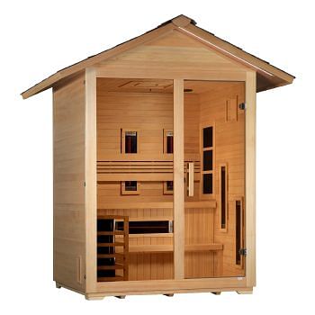 Golden Designs Carinthia 3 Person Hybrid Outdoor Sauna - Canadian Hemlock