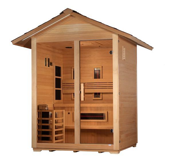 Golden Designs Carinthia 3 Person Hybrid Outdoor Sauna - Canadian Hemlock