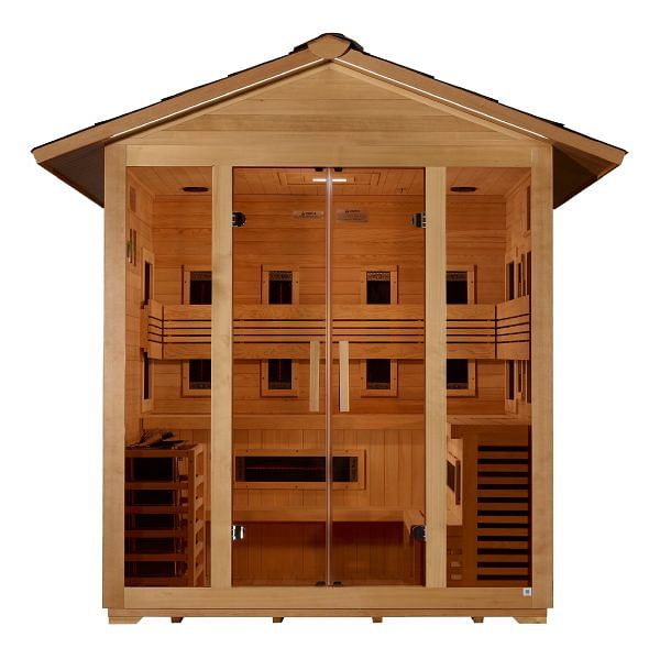 Golden Designs Gargellen 5 Person Hybrid Outdoor Sauna Canadian Hemlock - Image 4