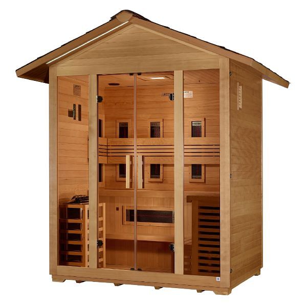 Golden Designs Gargellen 5 Person Hybrid Outdoor Sauna Canadian Hemlock - Image 5