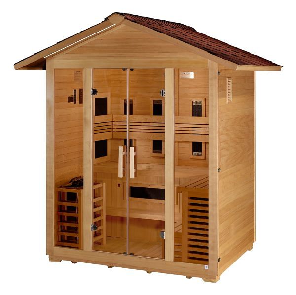 Golden Designs Gargellen 5 Person Hybrid Outdoor Sauna Canadian Hemlock - Image 3