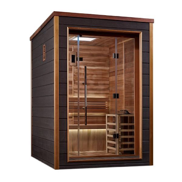 Golden Designs Narvik 2 Person Outdoor-Indoor Traditional Sauna - Canadian Red Cedar Interior - Image 2