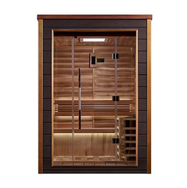 Golden Designs Narvik 2 Person Outdoor-Indoor Traditional Sauna - Canadian Red Cedar Interior - Image 3