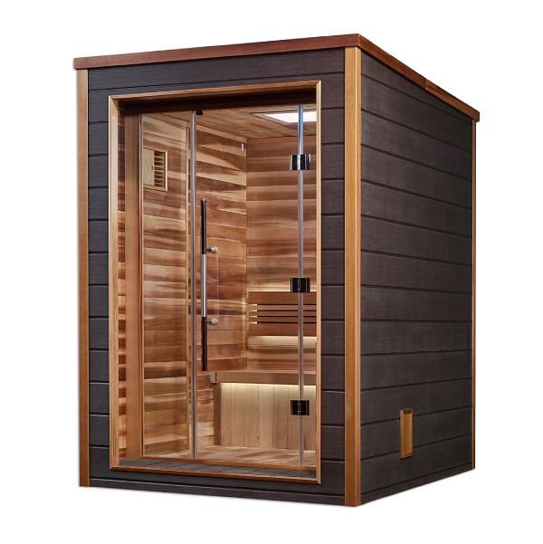 Golden Designs Narvik 2 Person Outdoor-Indoor Traditional Sauna - Canadian Red Cedar Interior - Image 4