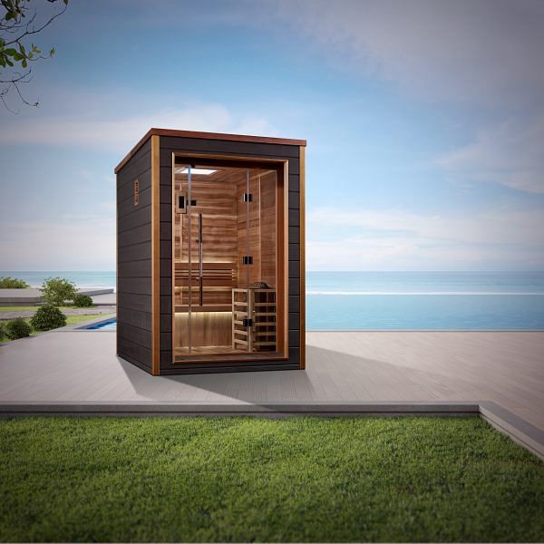 Golden Designs Narvik 2 Person Outdoor-Indoor Traditional Sauna - Canadian Red Cedar Interior - Image 5