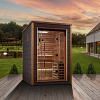 Golden Designs Narvik 2 Person Outdoor-Indoor Traditional Sauna - Canadian Red Cedar Interior