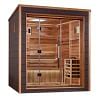 Golden Designs Drammen 3 Person Outdoor-Indoor Traditional Sauna - Canadian Red Cedar Interior