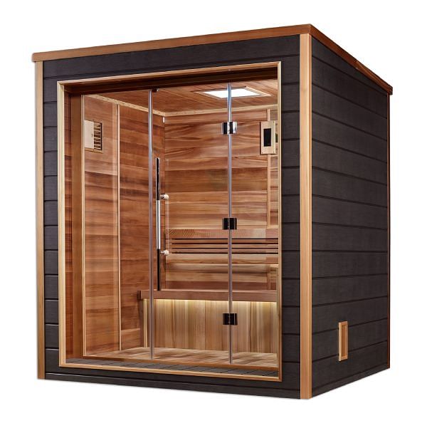 Golden Designs Drammen 3 Person Outdoor-Indoor Traditional Sauna - Canadian Red Cedar Interior - Image 5