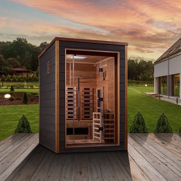 Golden Designs Nora 2 Person Outdoor-Indoor Hybrid Full Spectrum Sauna - Image 2