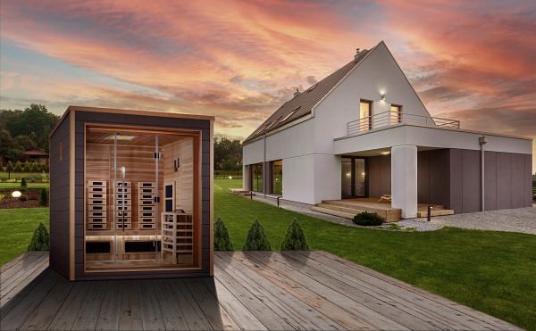 Golden Designs Visby 3 Person Outdoor & Indoor Hybrid Sauna - Canadian Red Cedar Interior - Image 7