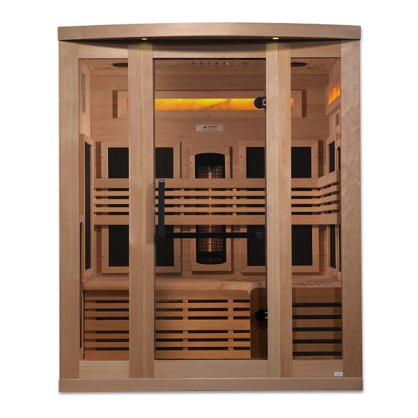 Golden Designs 3-Person Full Spectrum FAR Infrared Sauna with Himalayan Salt Bar - Image 3