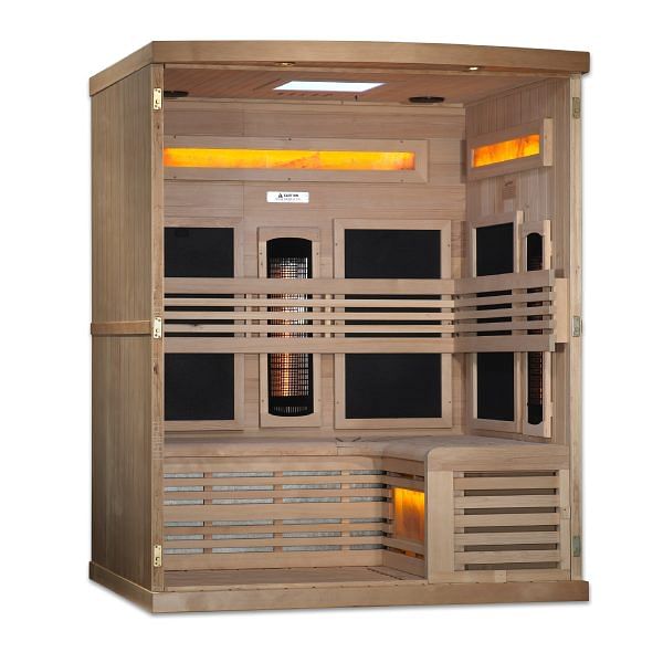 Golden Designs 3-Person Full Spectrum FAR Infrared Sauna with Himalayan Salt Bar - Image 4