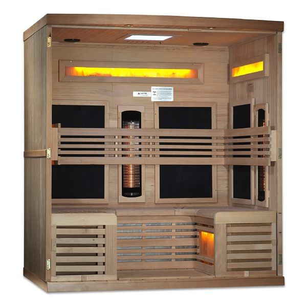 Golden Designs 6-Person Full Spectrum Near Zero EMF FAR Infrared Sauna with Himalayan Salt Bar - Image 3