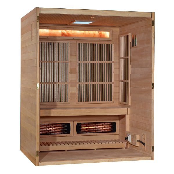 Golden Designs 2025 Soria 3 Person Indoor Full Spectrum Traditional Hybrid Sauna - Image 3